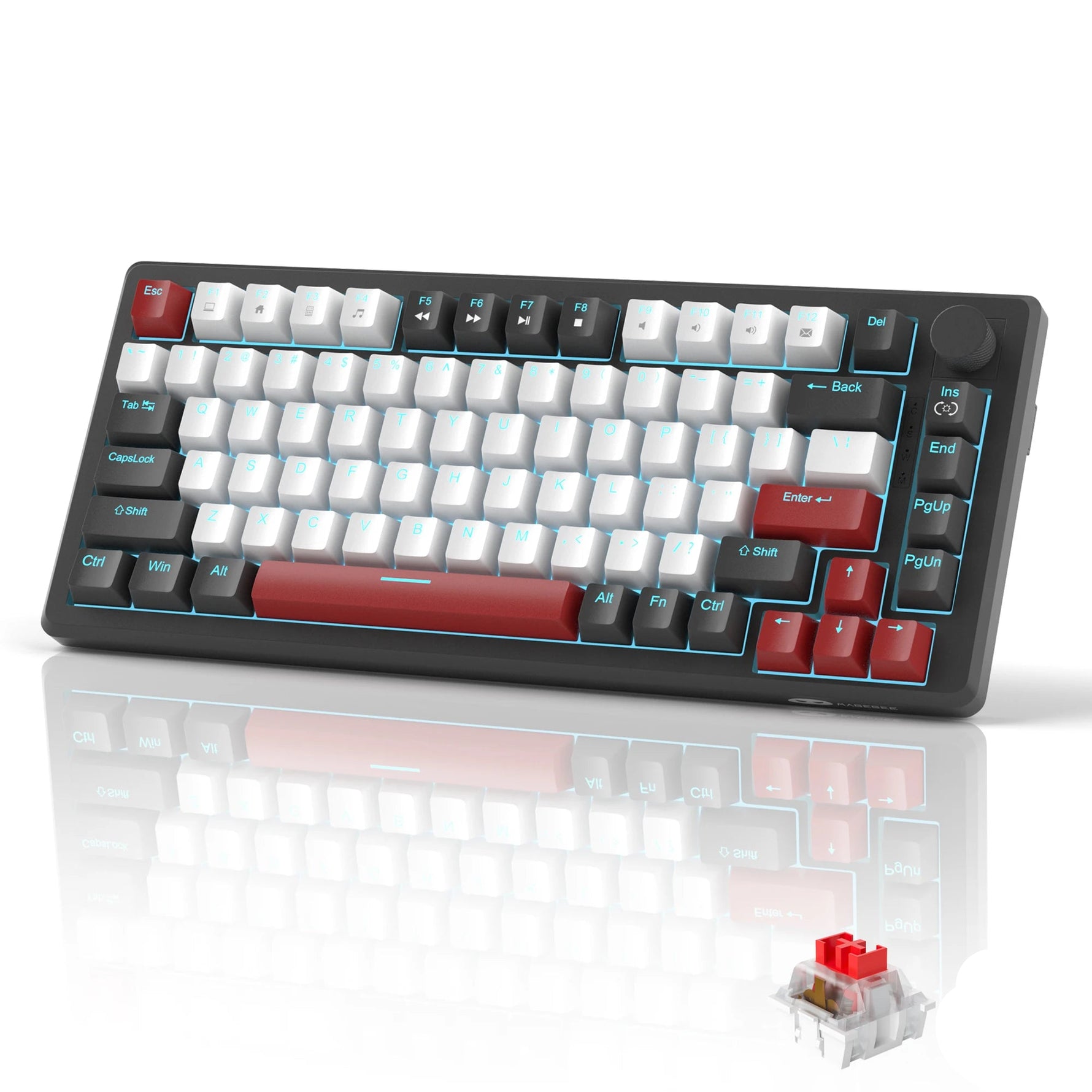 MageGee STAR75 Compact 75% Gaming Keyboard with Knob and Mechanical Switches