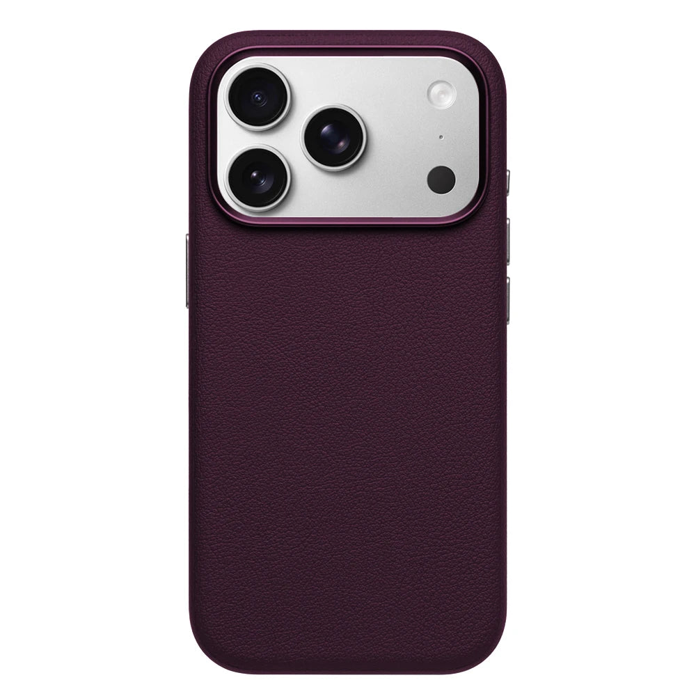 Textured Leather MagSafe Case with Raised Camera Lens Protection for iPhone 18 Series