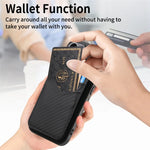 iPhone 15 Series Carbon Fiber MagSafe Case with Magnetic Wallet