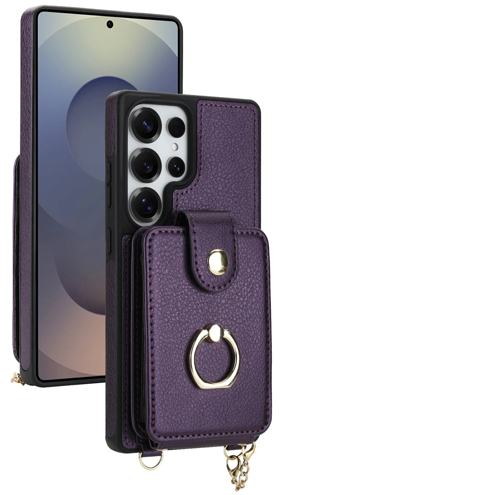 2-in-1 Zipper Wallet Case with Detachable Lanyard for Samsung Galaxy S24 Series