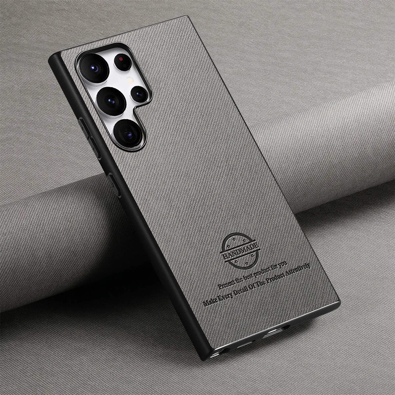 Cloth-Grain Leather Case for Samsung Galaxy S25 Series