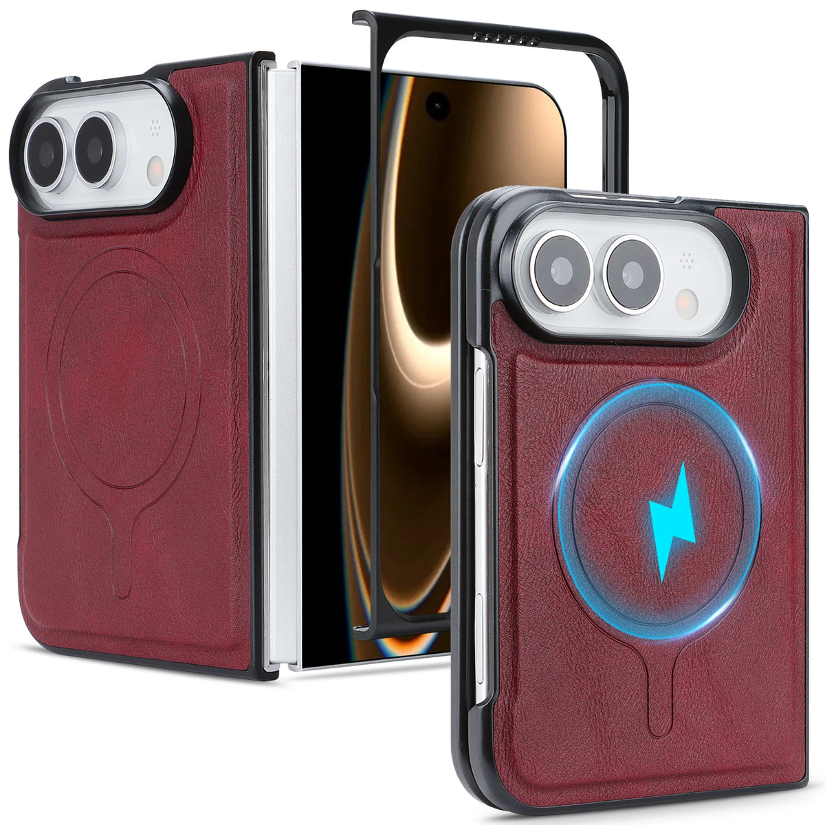 Leather Card Slot Case with MagSafe Compatibility for iPhone Duo