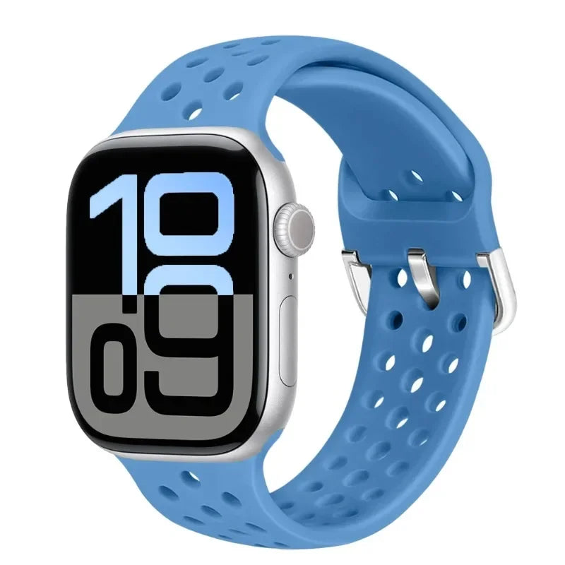 Perforated Silicone Band with Ventilation Holes for Apple Watch