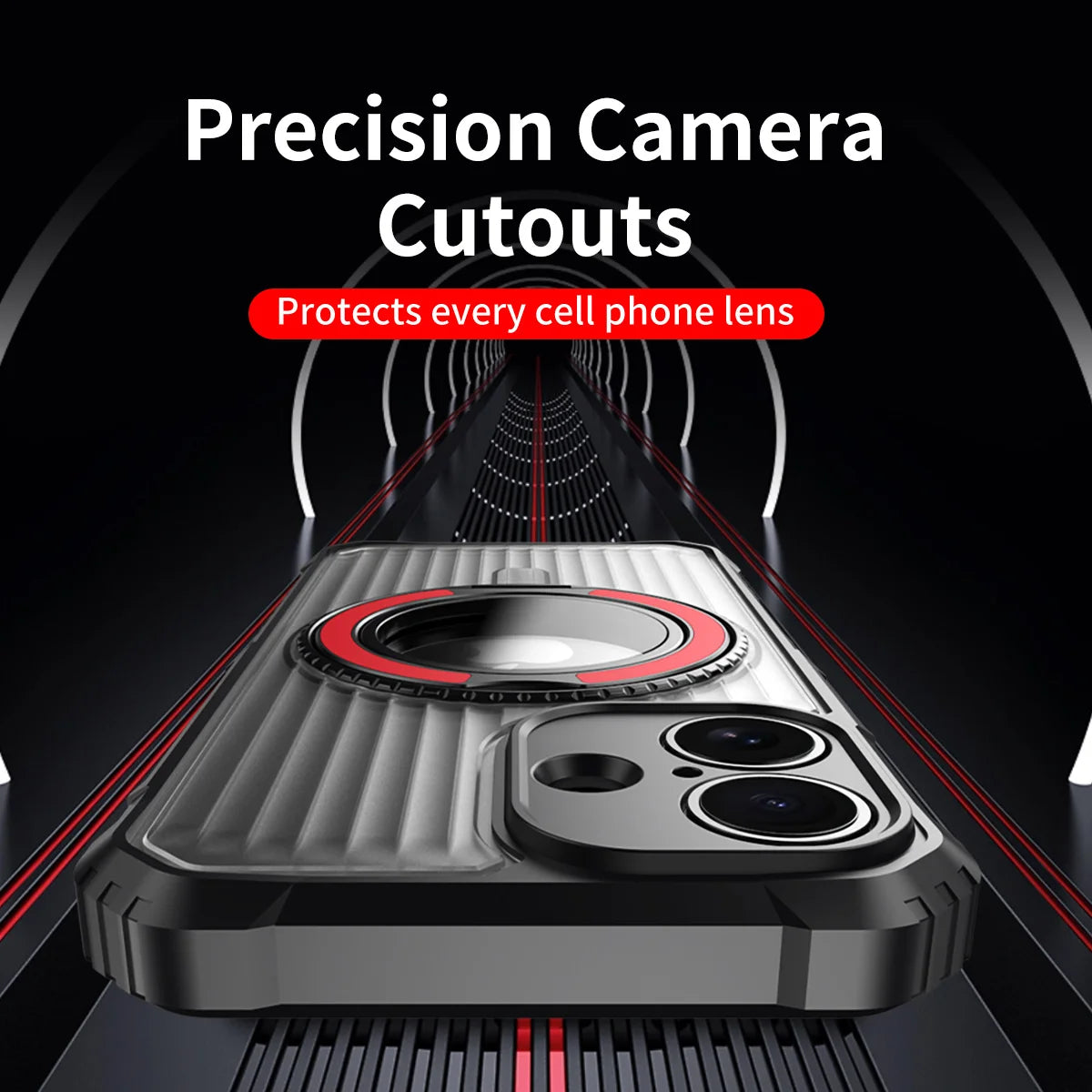 Shockproof Hard Armor MagSafe Case with Alloy Stand for iPhone 16 Series