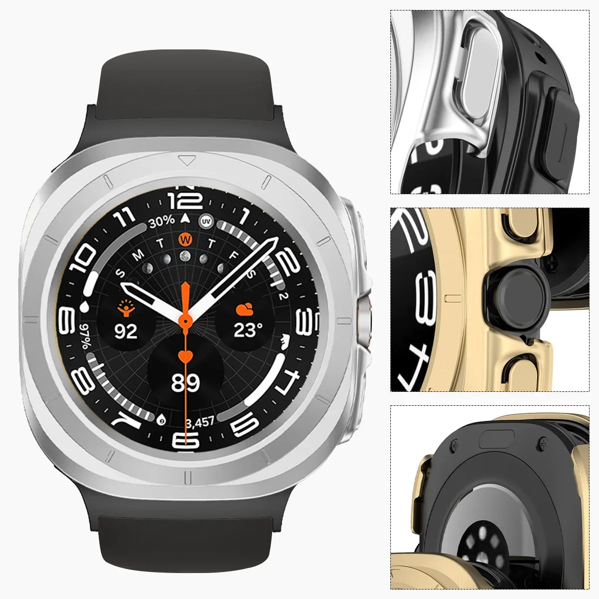 PC Case with Tempered Glass Screen Protector  Samsung Galaxy Watch Ultra and Samsung Galaxy Watch Ultra (2025)