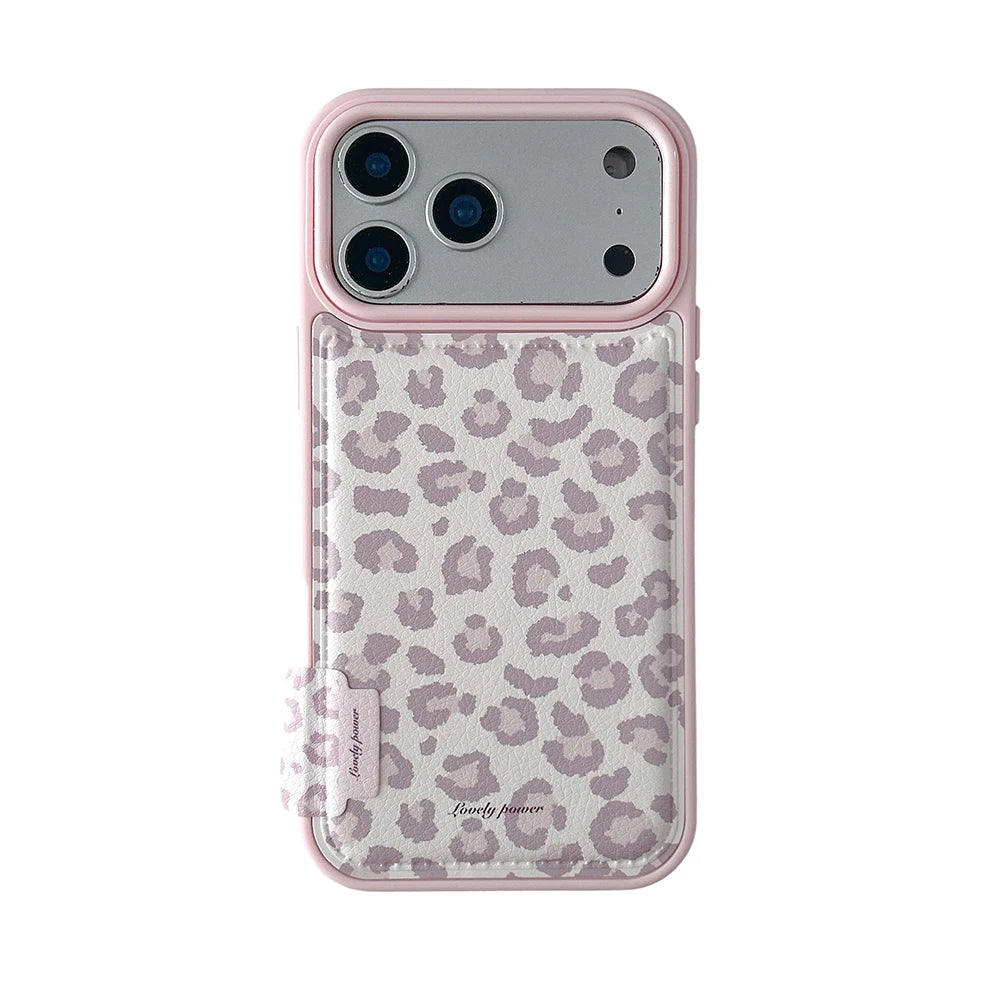 Cute Leopard Pattern Leather Protective Phone Case for iPhone 17 Series