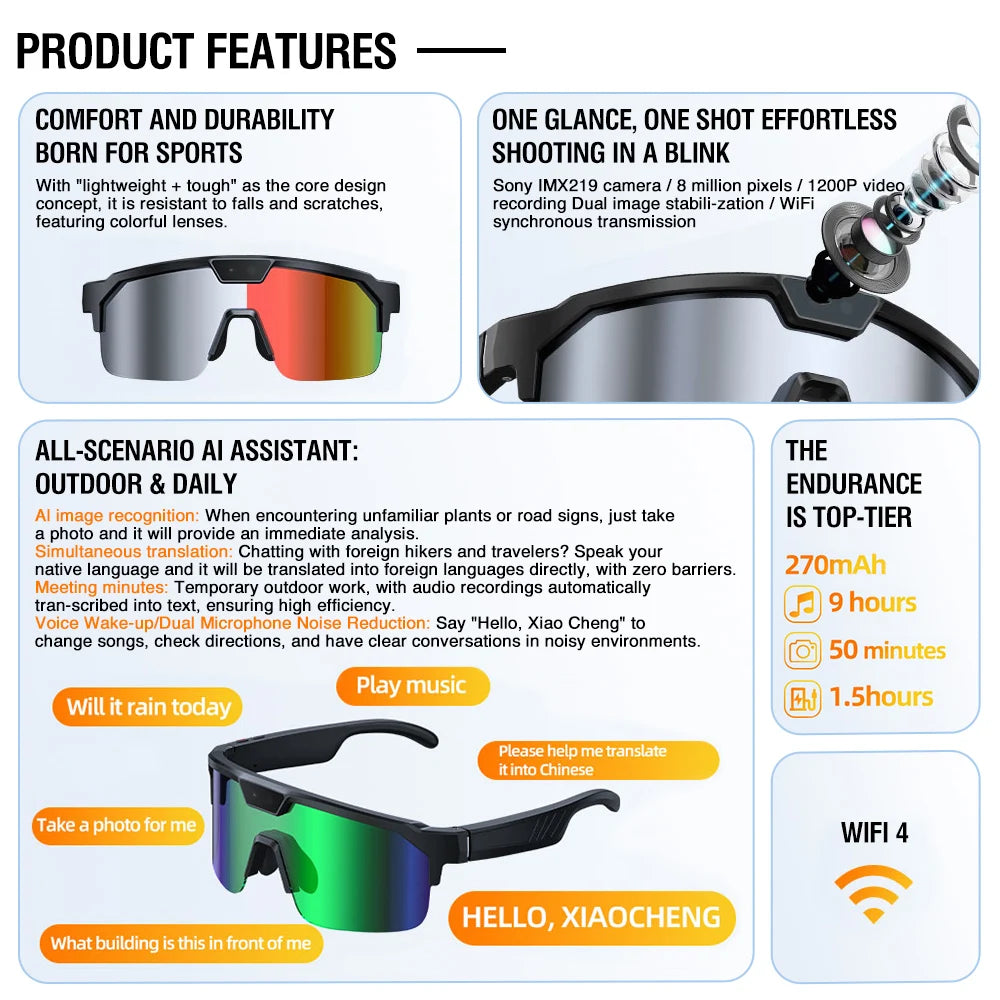 Zeblaze AI Smart Glasses with Real-Time Translation