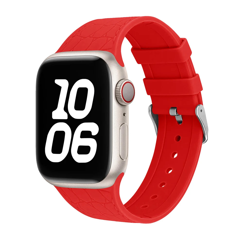Soft Lychee Pattern Silicone Strap for Apple Watch