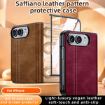 Microfiber Leather Foldable Case with Integrated HD Screen Protector for iPhone Duo