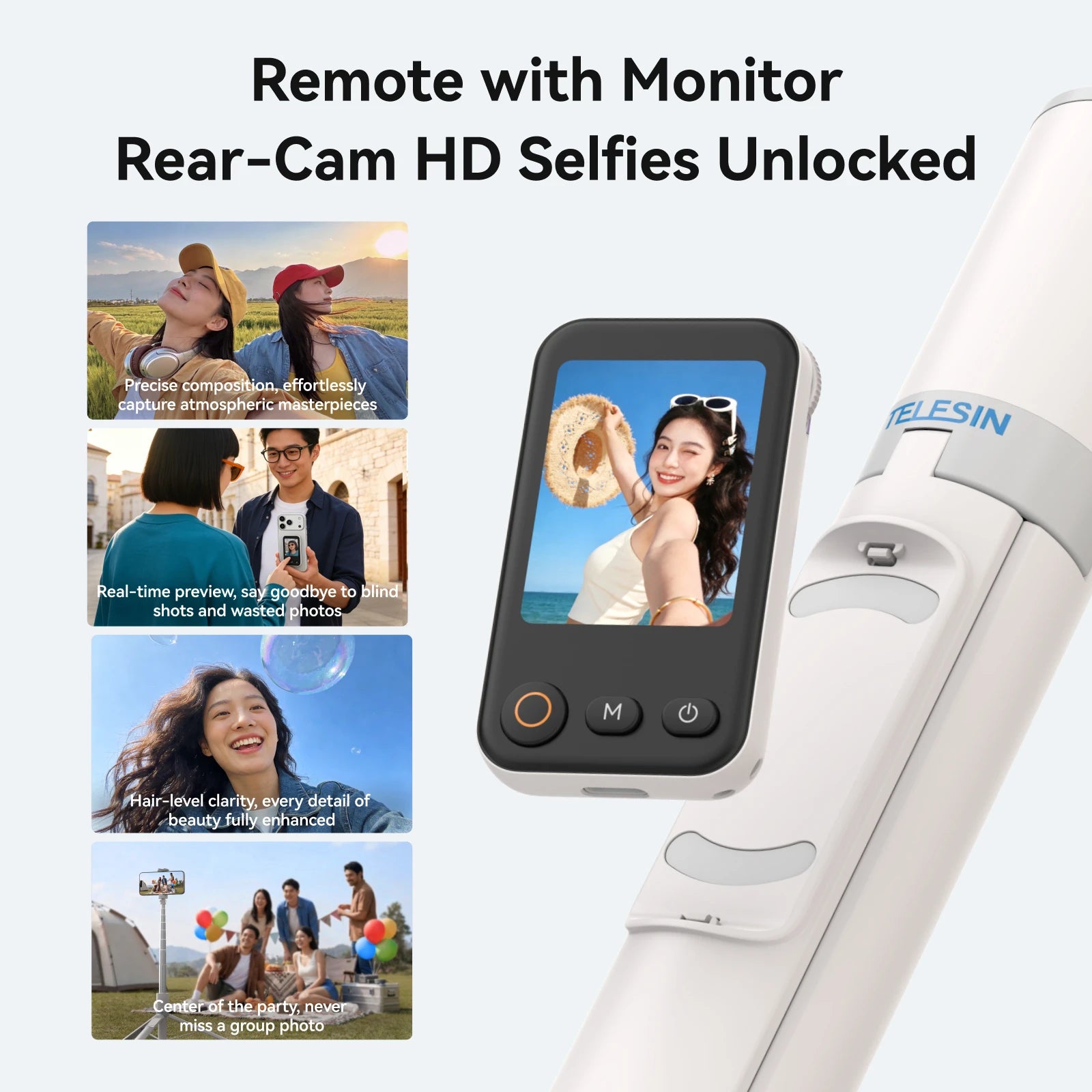 TELESIN 1.7M Bluetooth Remote Selfie Stick Tripod
