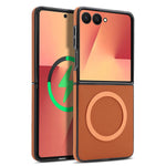 Soft Matte Carbon Fiber Texture Magnetic Case for Samsung Galaxy Z Flip 7