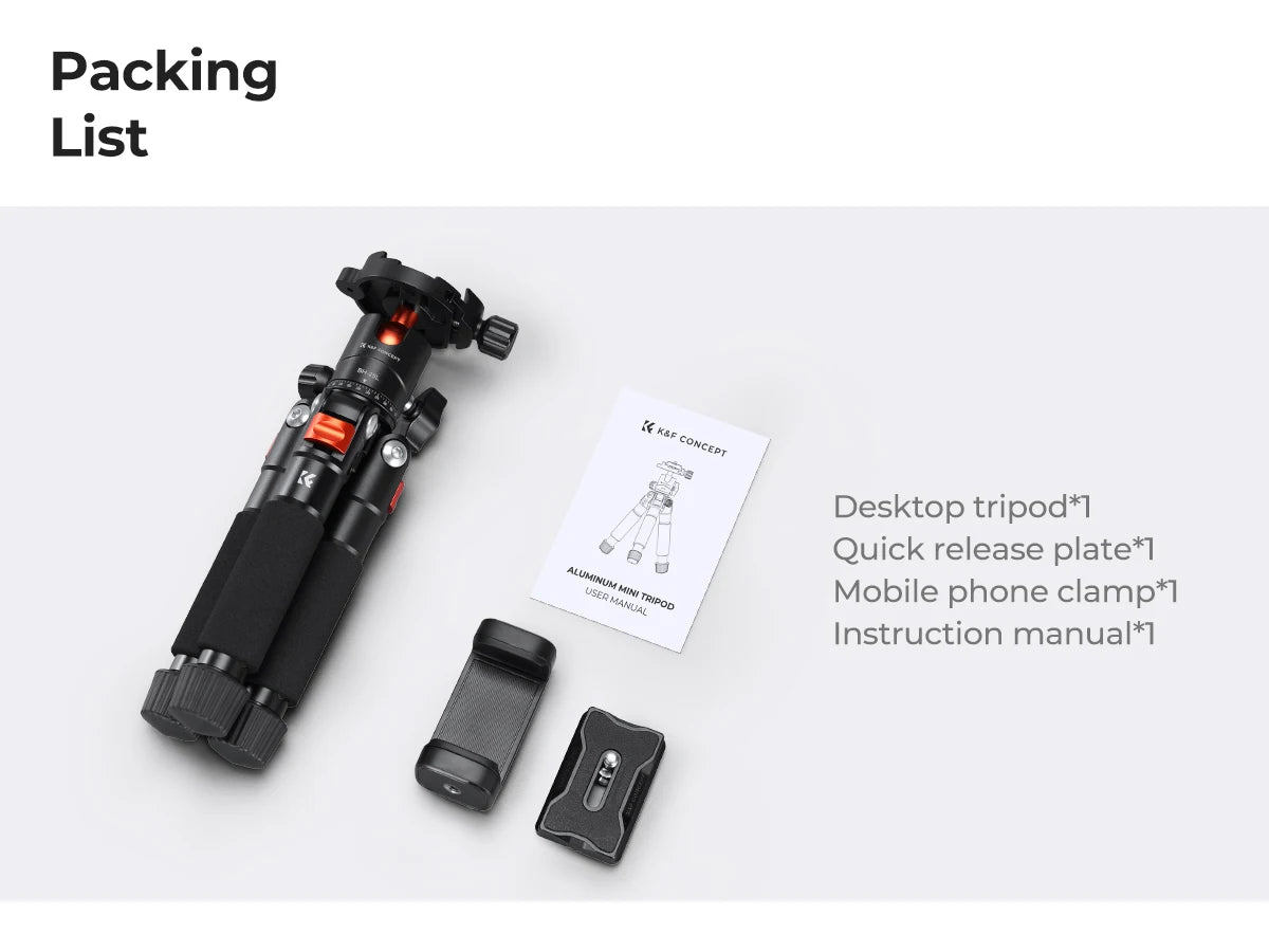 K&F Concept 21.6" Mini Desk Tripod with Ball Head