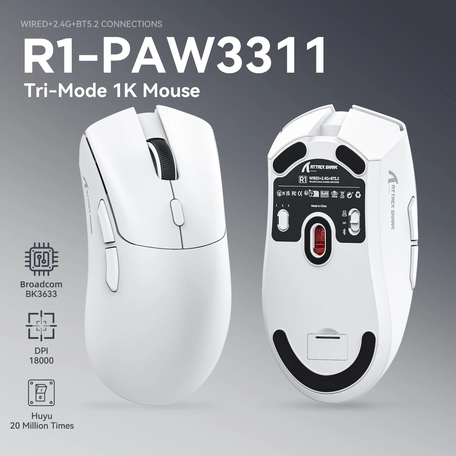 Attack Shark R1 Lightweight Wireless Mouse