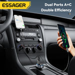 Essager Bluetooth 5.3 FM Car Transmitter with Dual Port Fast Charger