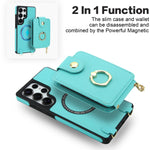 Premium Leather Crossbody Magnetic Case with Detachable Wallet for Samsung Galaxy S26 Series