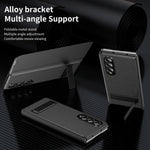 Textured Flip Case with Folding Metal Bracket Kickstand for Samsung Galaxy Z Fold 7