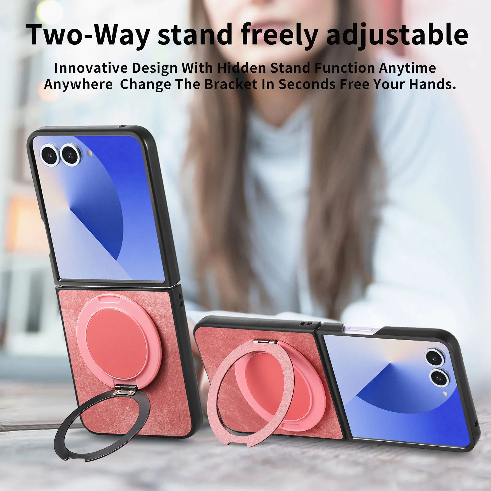 Retro Leather Case with 360° Rotating Bracket for Samsung Galaxy Z Flip 7