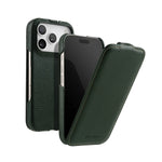 Vertical Flip Cowhide Leather MagSafe Case for iPhone 17 Series