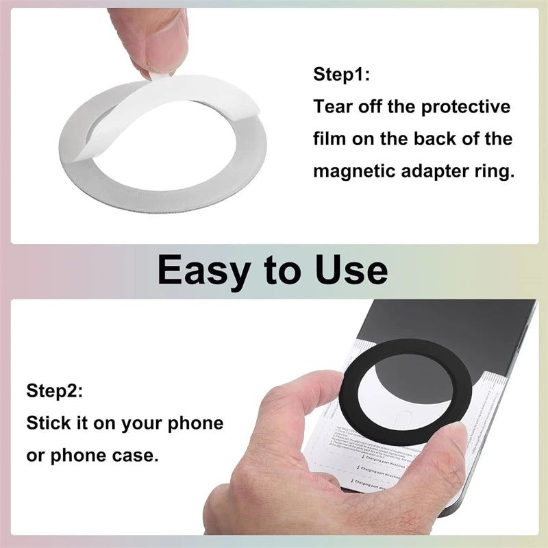 2PCS Universal PU Leather Adhesive Magnetic Plate