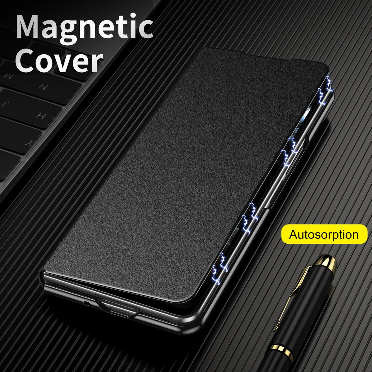 Textured Flip Case with Folding Metal Bracket Kickstand for Samsung Galaxy Z Fold 7