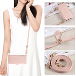 Quilted Faux Leather Crossbody Wallet Case with Detachable Adjustable Lanyard Strap for Samsung Galaxy S26 Series