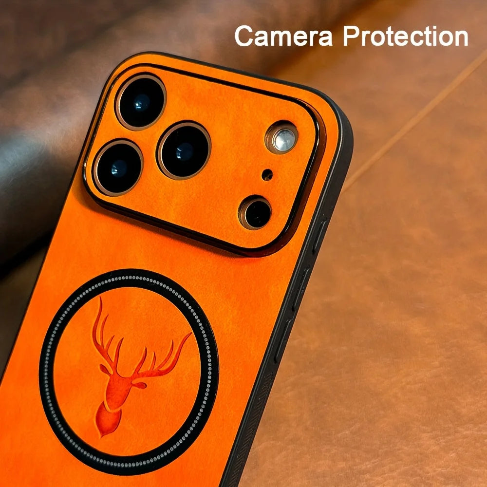 PU Leather MagSafe Case with Raised Camera Ring for iPhone 18 Series