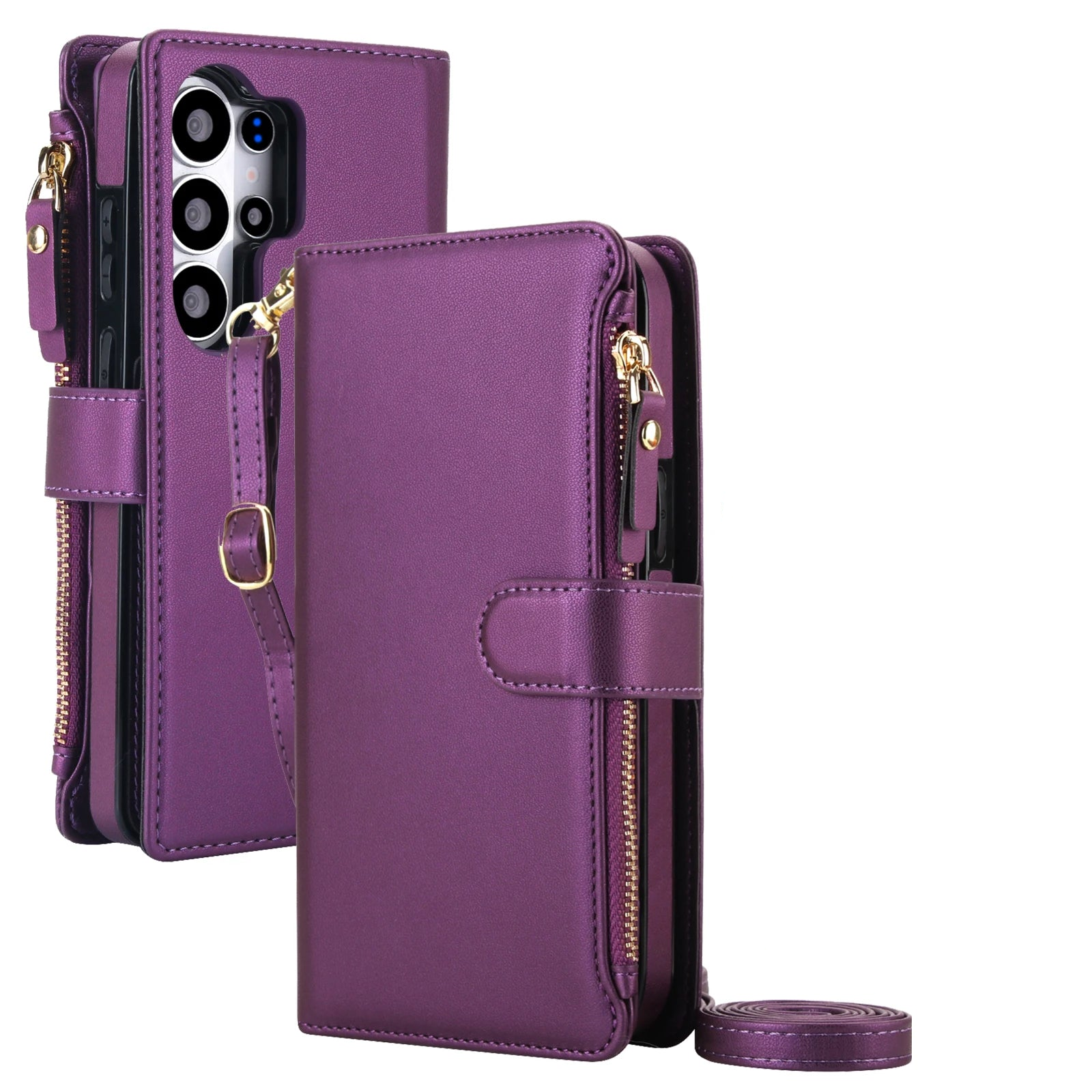 Protective Magnetic Flip Case with Lanyard Strap for Samsung Galaxy S26 Series