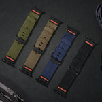 Ribbed Nylon Band with Hook-and-Loop Velcro Closure for Apple Watch