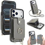 2-in-1 Zipper Wallet Case with Detachable Lanyard for iPhone 17 Series