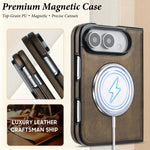 Premium Leather MagSafe Case with Raised Camera Protection for iPhone Duo