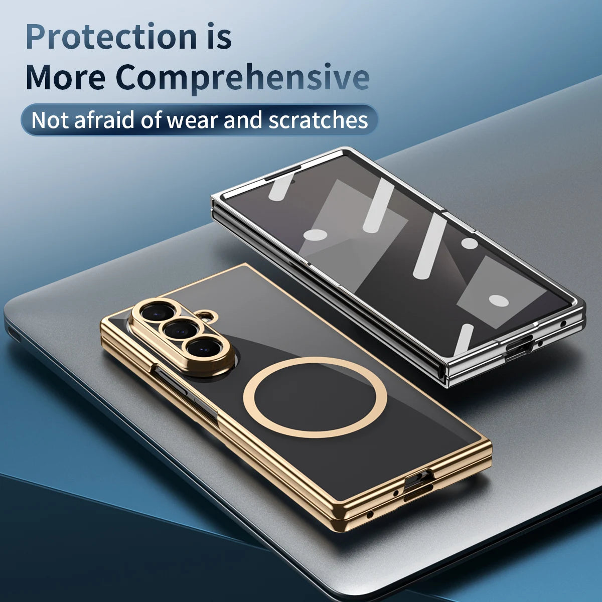 Samsung Galaxy Z Fold 7 Magnetic PC Case with Tempered Glass Film