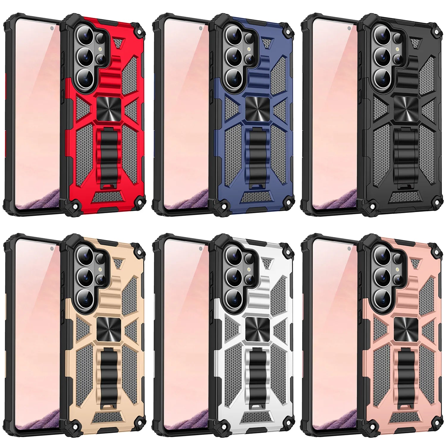 Camouflage Military Armor Case with Kickstand for Samsung Galaxy S26 Series