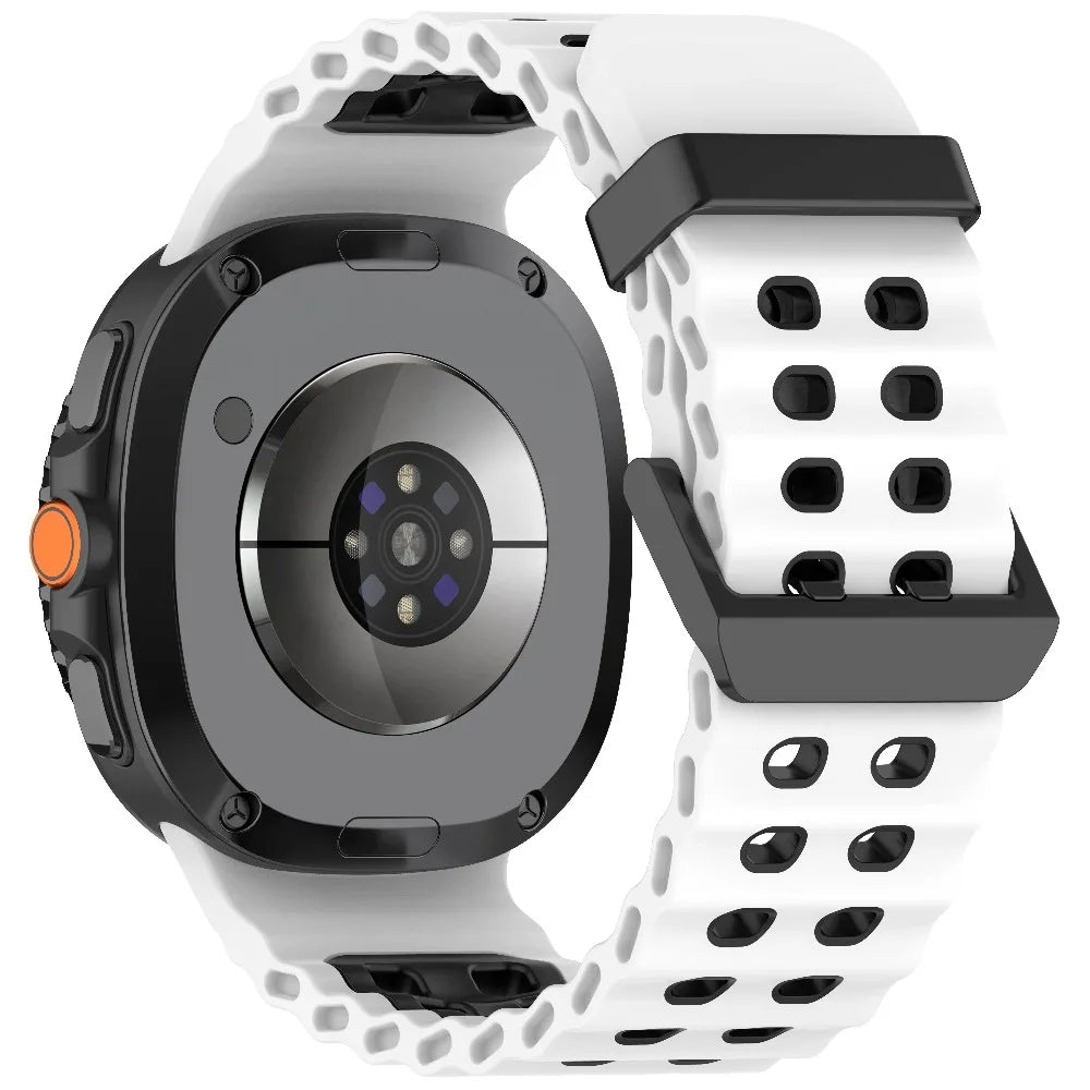 Perforated Silicone Watch Strap with Adjustable Fit for Samsung Galaxy Watch 9