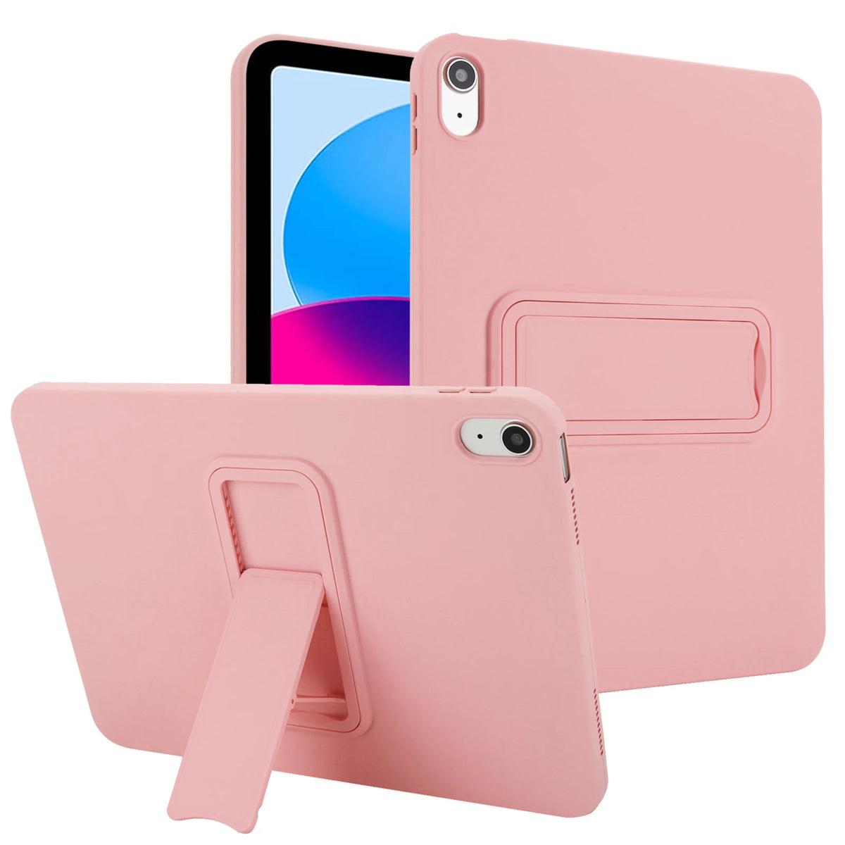 Silicone Rubber Shockproof Kickstand Case with Raised Edge Protection for iPad Air M4 (2026)