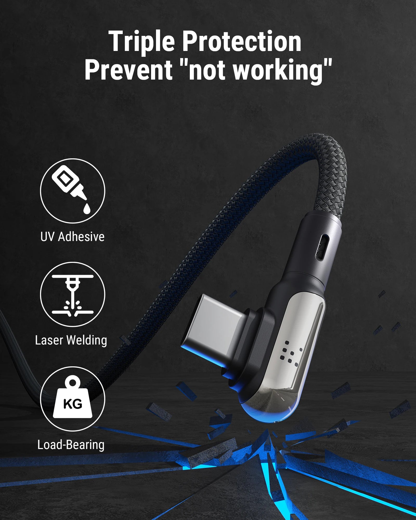 VOLTME 60W Nylon Braided USB-C to USB-C Charger Cable