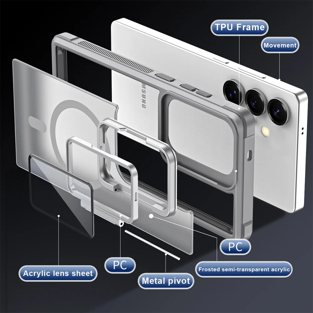 Luxury Magnetic Shockproof Case with Acrylic Camera Lens Protection for Samsung Galaxy S26 Series