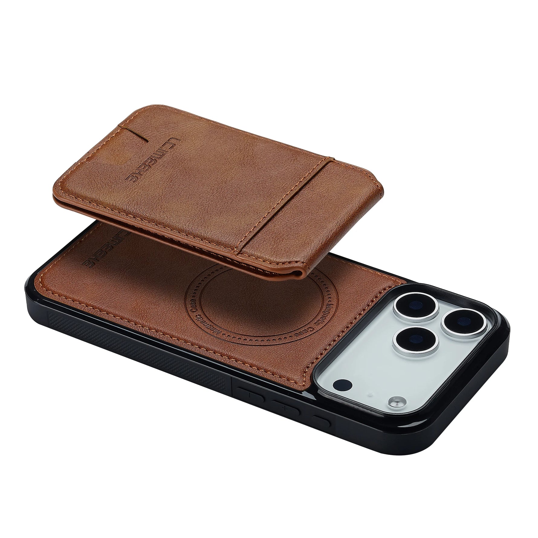 2-in-1 iPhone 17 Series MagSafe PU Leather Case with RFID Flip Card Holder