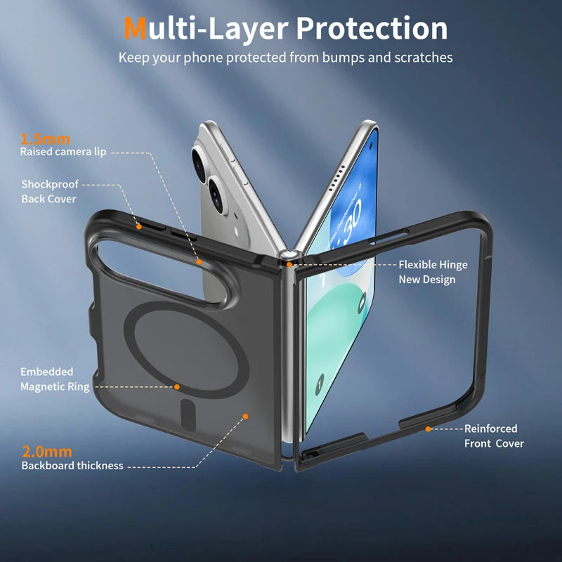 Matte Anti-Fingerprint Translucent Case with Magnetic Ring for iPhone Duo