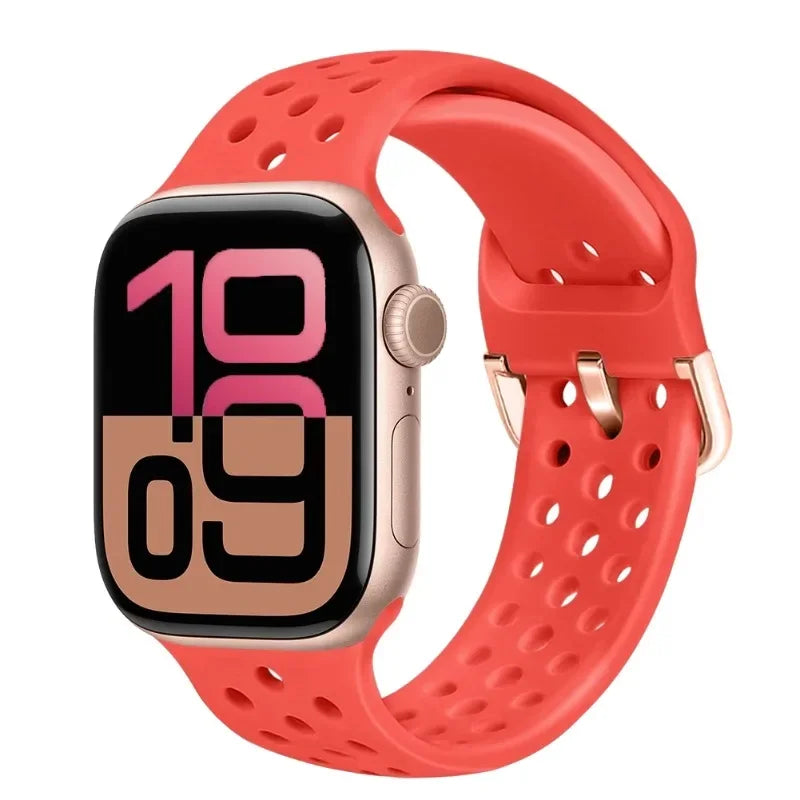 Perforated Silicone Band with Ventilation Holes for Apple Watch