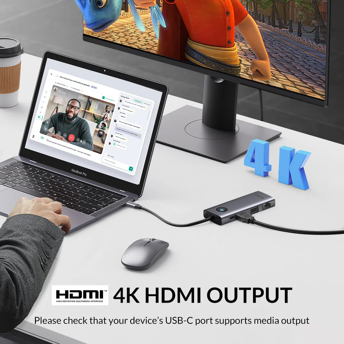 ORICO 8-in-1 USB-C Hub Adapter