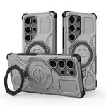 Heavy-Duty Protective Magnetic Case with Metal Kickstand for Samsung Galaxy S25 Series
