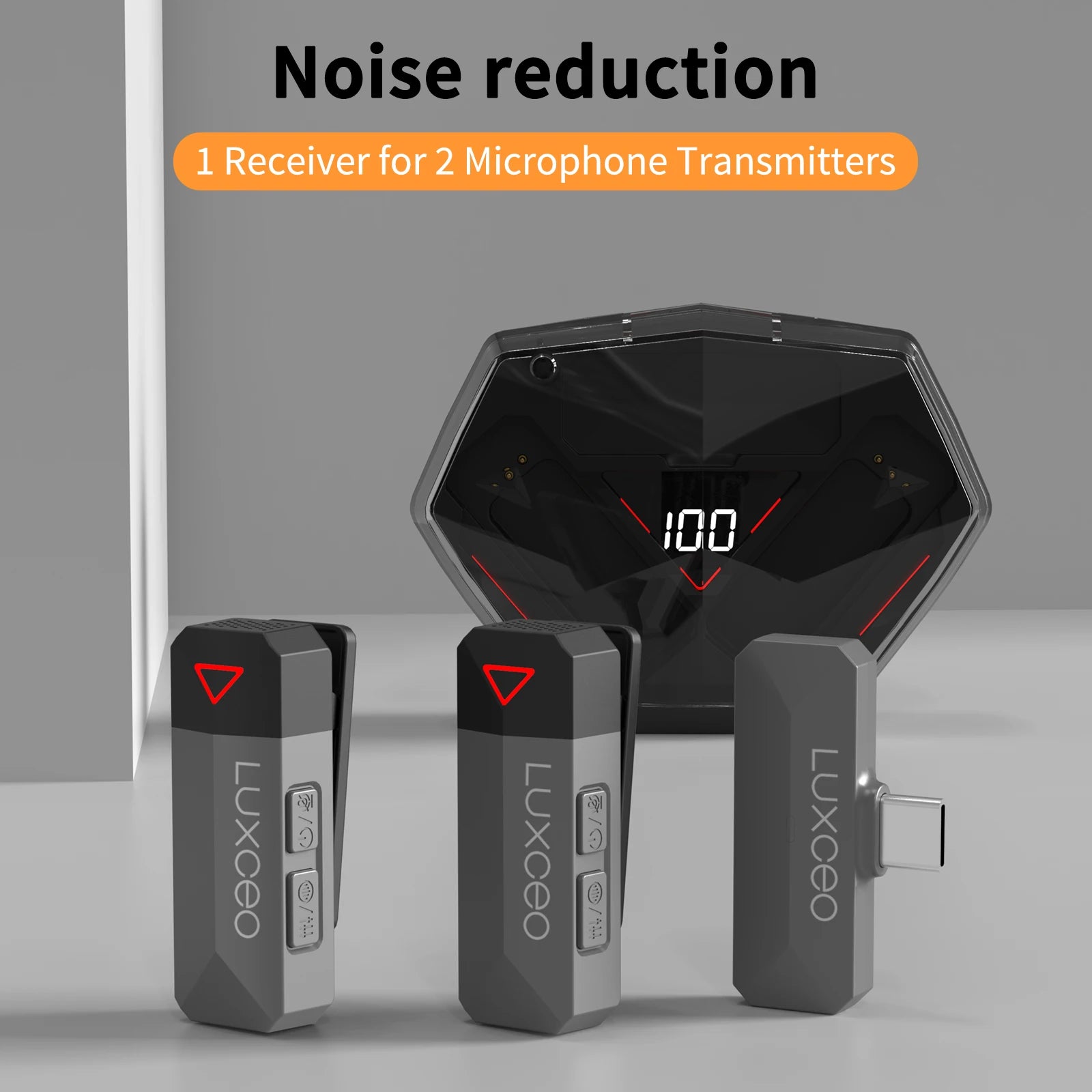 LUXCEO M8 Wireless Lavalier Microphone