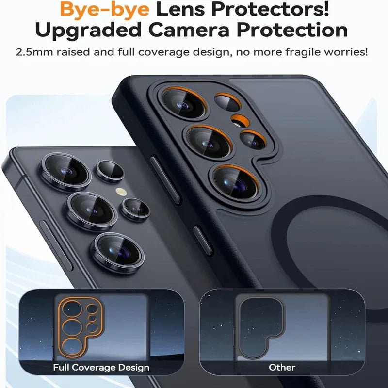 Luxury Frosted Matte Transparent Magnetic Case for Samsung Galaxy S26 Series