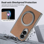 Premium Lychee Pattern Magnetic Leather Case with Ring Holder for Samsung Galaxy Z Fold 8