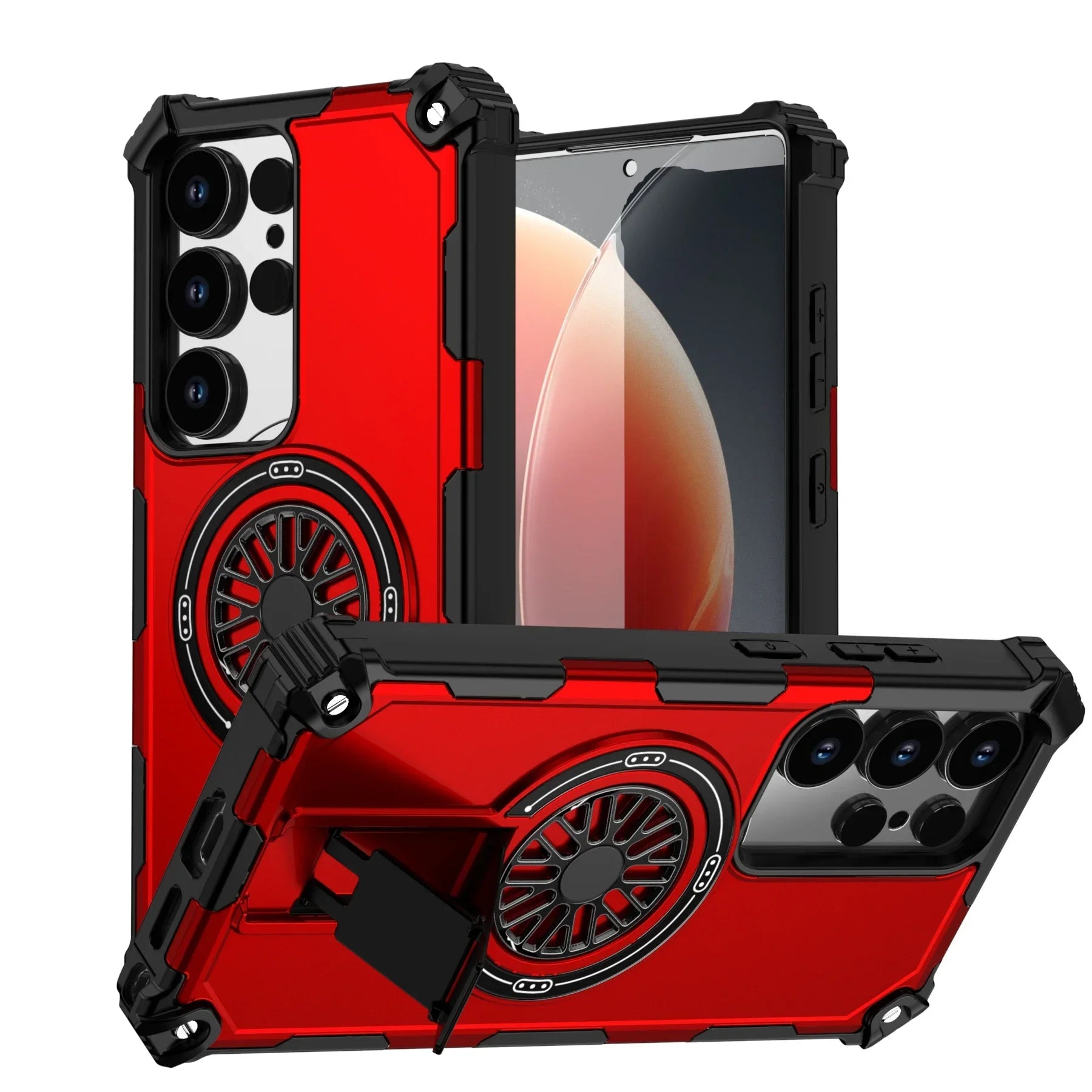 Heavy-Duty Shockproof Magnetic Case with Kickstand for Samsung Galaxy S25 Series