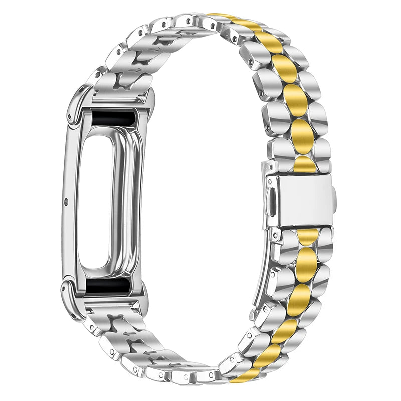 Stainless Steel Adjustable Bracelet with Fold-Over Safety Clasp for Google Fitbit Air