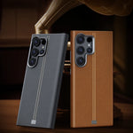 Solid Color Retro Leather Magnetic Case for Samsung Galaxy S25 Series