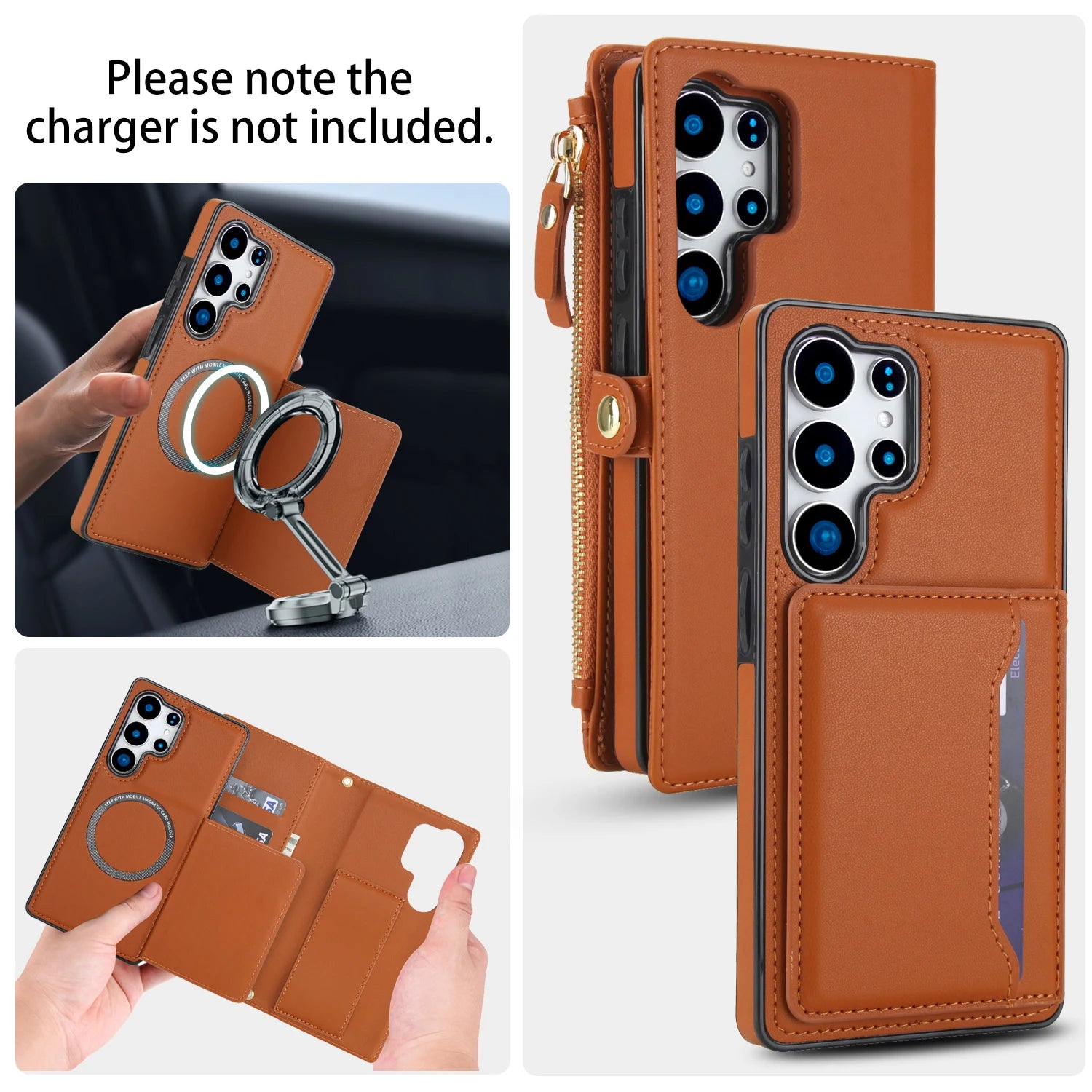 Crossbody Magnetic Leather Wallet Case for Samsung Galaxy S25 Series