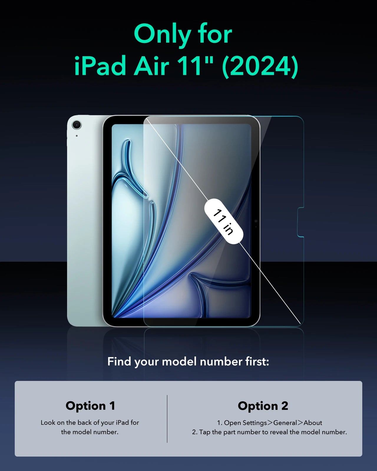 2-Pack HD Clarity Tempered Glass Screen Protector with Easy Application Tray for iPad Air 11" (2024)