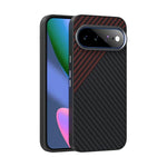 Carbon Fiber Magnetic Case with 3 Metal Attachment Rings for Google Pixel 11 Series
